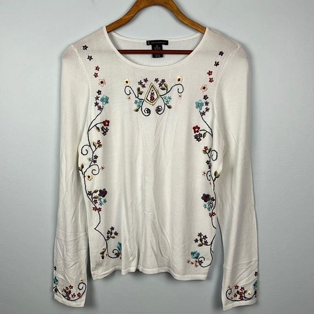 Lauren Hansen medium embroidered floral long sleeve top